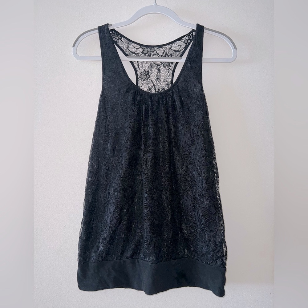 Express Black Lace Racerback Tank Top